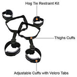 WhipSmart Hog Tie Adjustable Restraint Kit - Padded Wrist & Ankle Cuffs